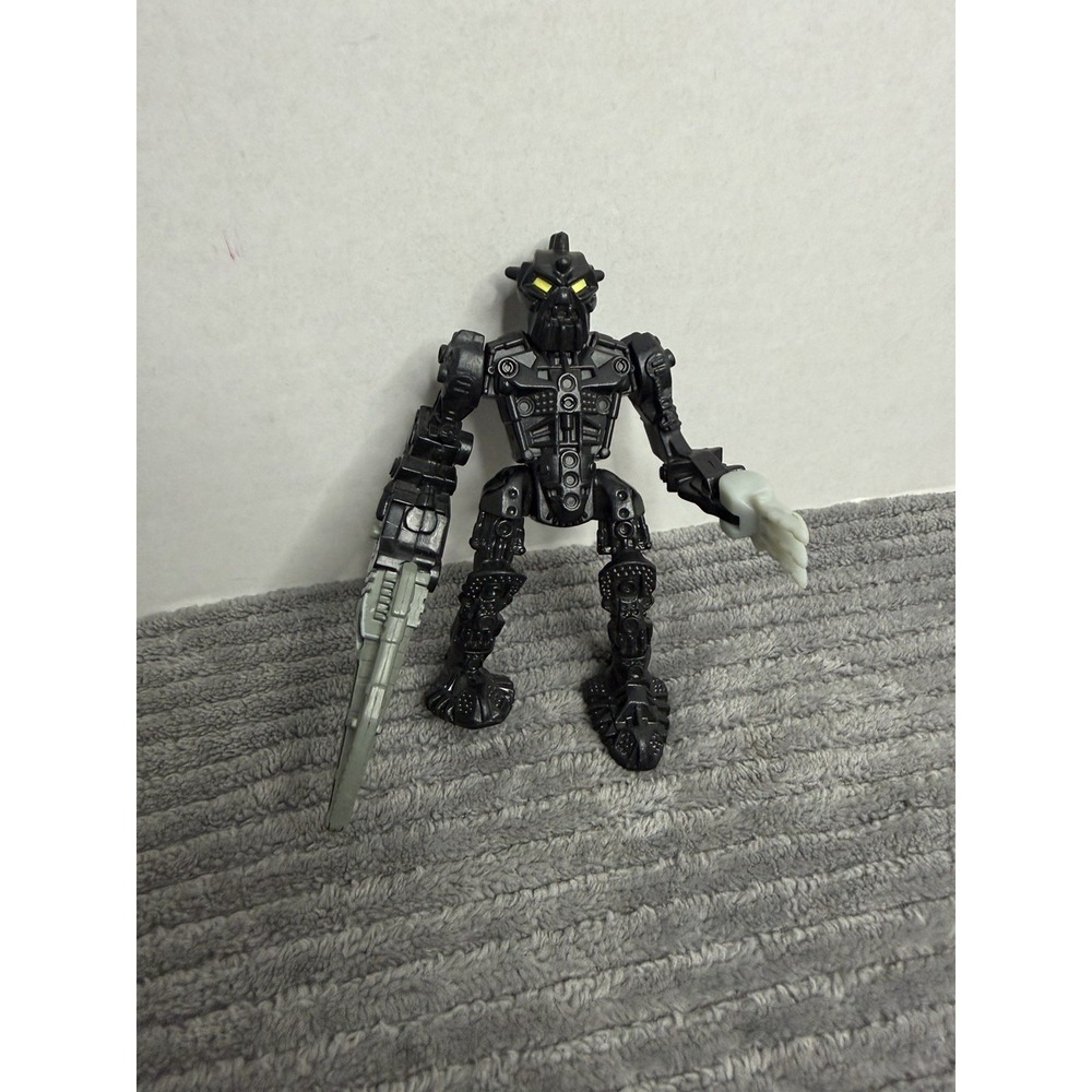 BIONICLE BLACK ROBOT 4" ACTION FIGURE PLASTIX MCDONALDS TOY